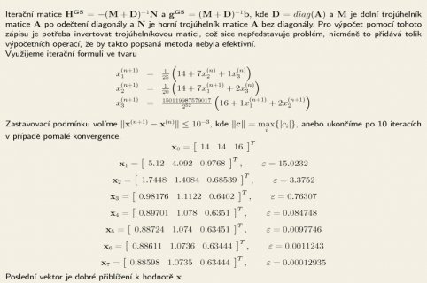 17. Algoritmus: Řešení soustav lineárních rovnic IV. - Gauss-Seidelova metoda